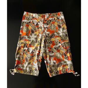 STYLE & CO. Multicolored Floral Cargo Crop Pants sz 6P